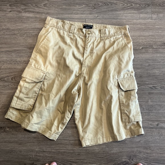 Banana Jack Other - Banana Jack Mens Cargo Shorts Size 38 Khaki Tan Cotton Blend Multi Pocket Twill